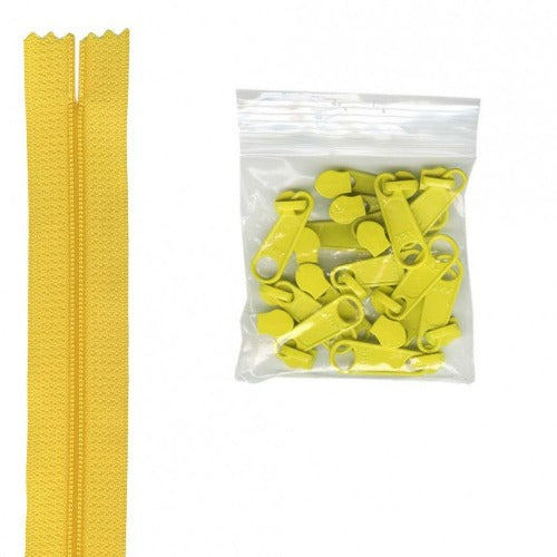 Glidelås 3,6m (16mm) med 16 Glidere, Løvetann