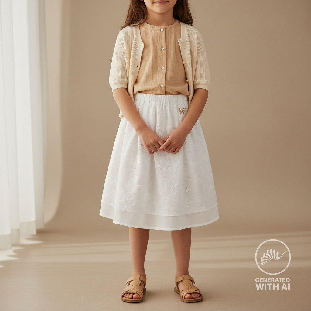 Bomull Voile - Lisa med Broderi offwhite