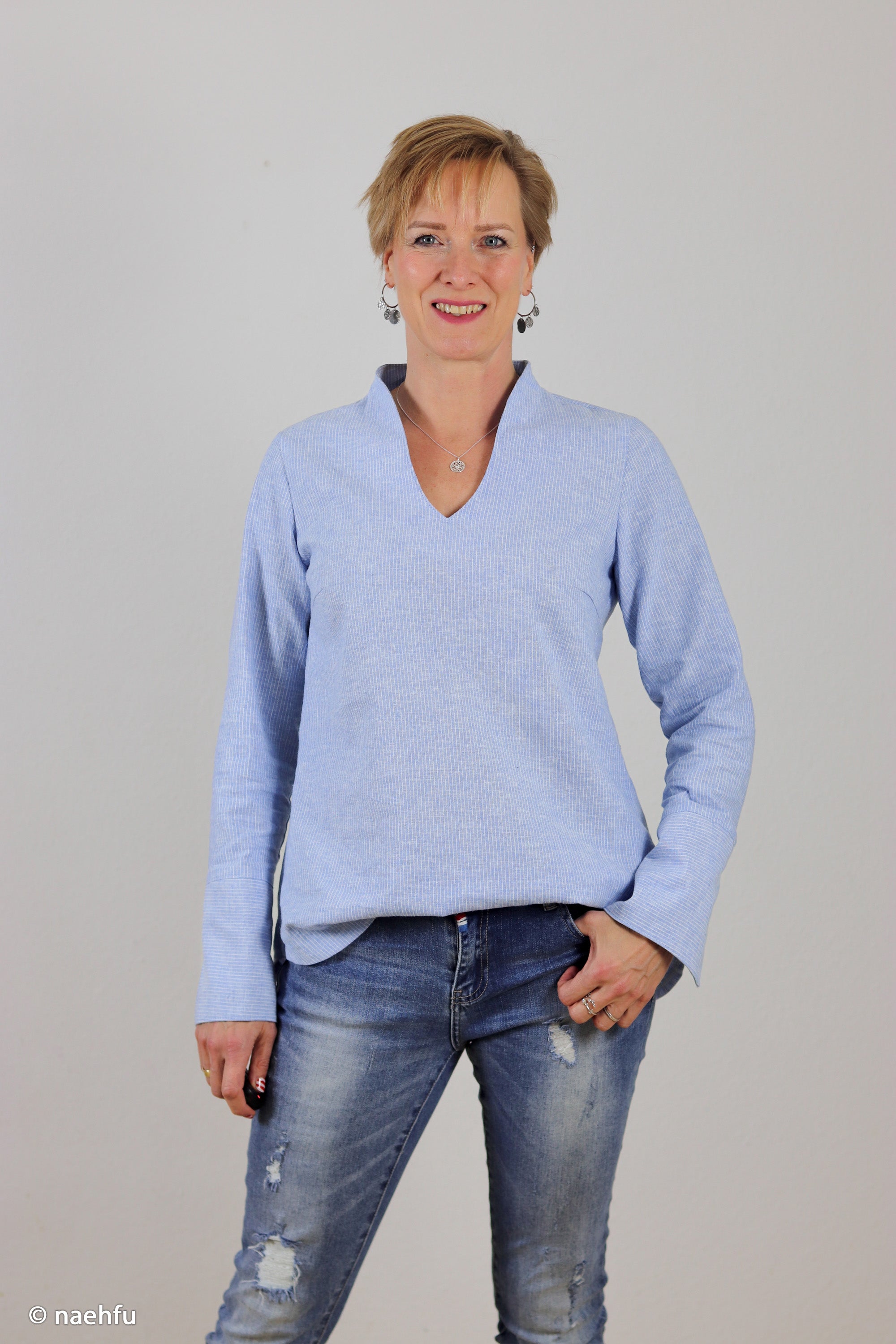 Linen Bomull - Paul, Jeans blå