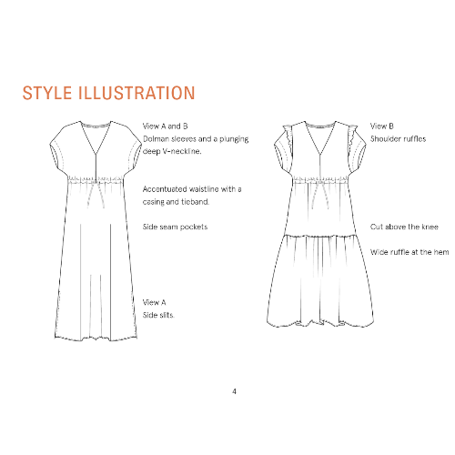 WBM - Abby Dress Kjole, Dame Papir Mønster
