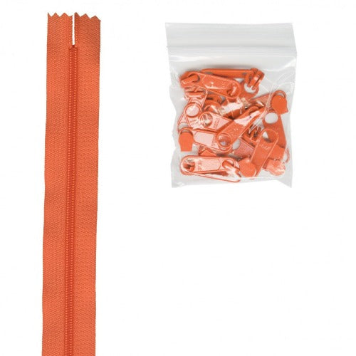 Glidelås 3,6m (16mm) med 16 Glidere, Gresskar