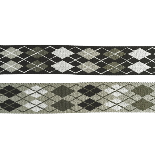 Syntetisk Webbing (50mm), Svart Argyle Design
