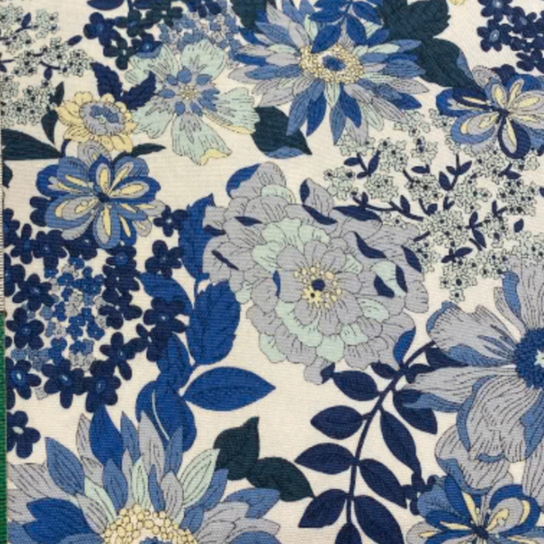 Japansk Bomull - Mia Blomster blå