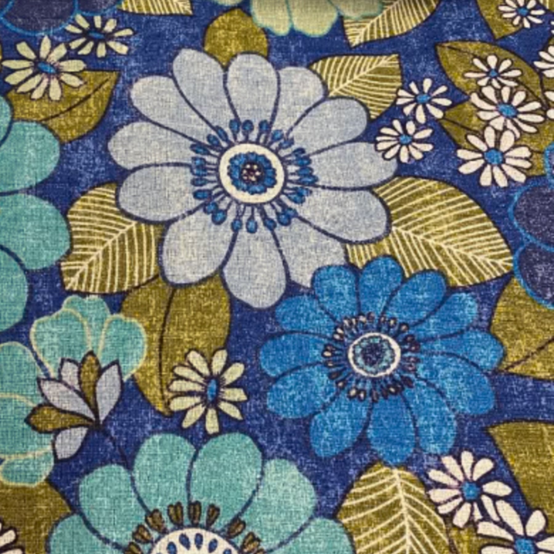 Japansk Kanvas - Denim Blomster