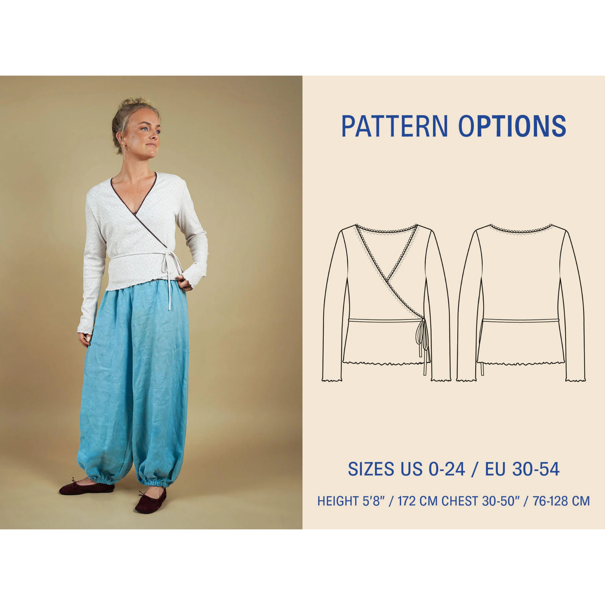 Wardrobe by Me - Wrap Bluse, Dame Papirmønster