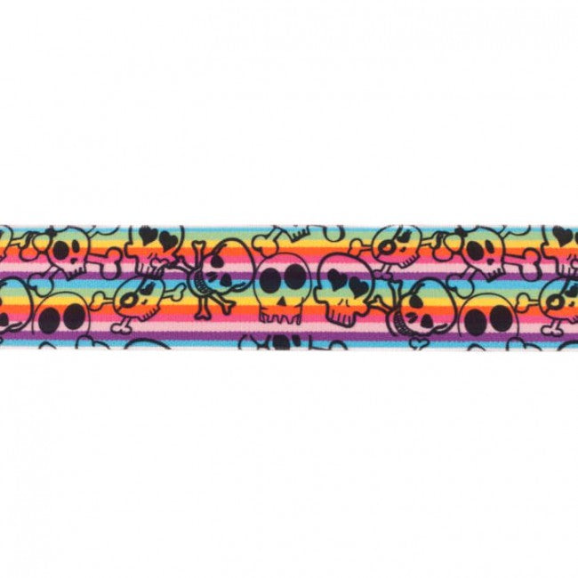 Strikk Striper Skull multi lilla 4cm