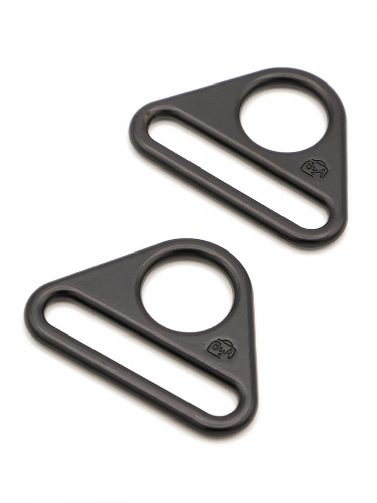 by annie Triangle Ring Flat 1-1/2in Black Metal Set of Two
