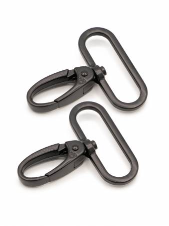 by annie Swivel Hook 1-1/2in Black Metal Set of 2