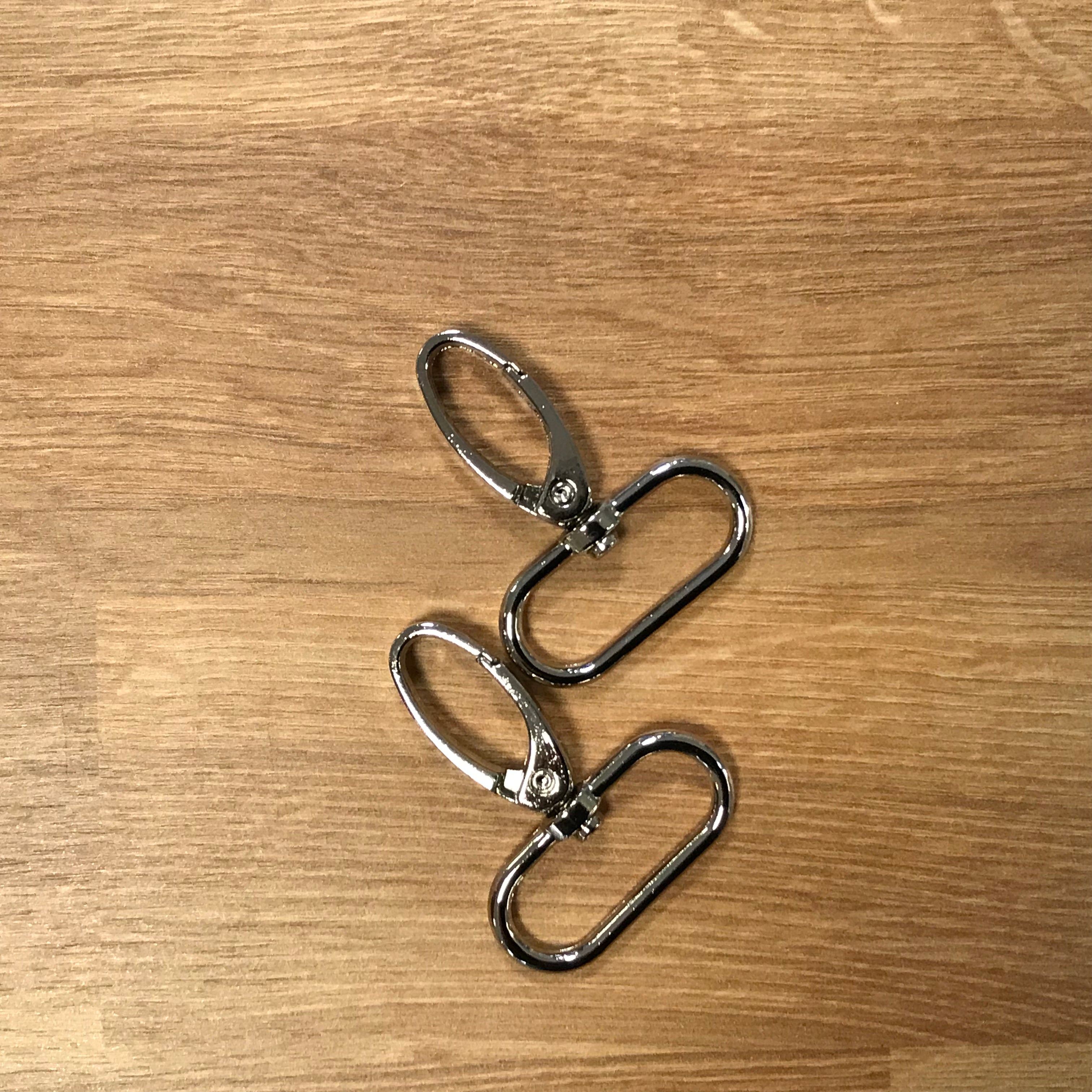 Karabinkrok 30mm, Sølv 2stk