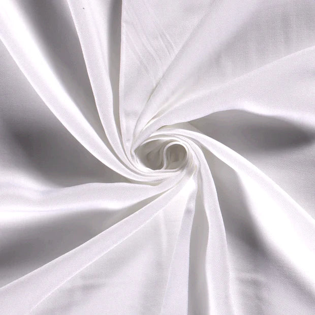 Fast Viskose twill hvit