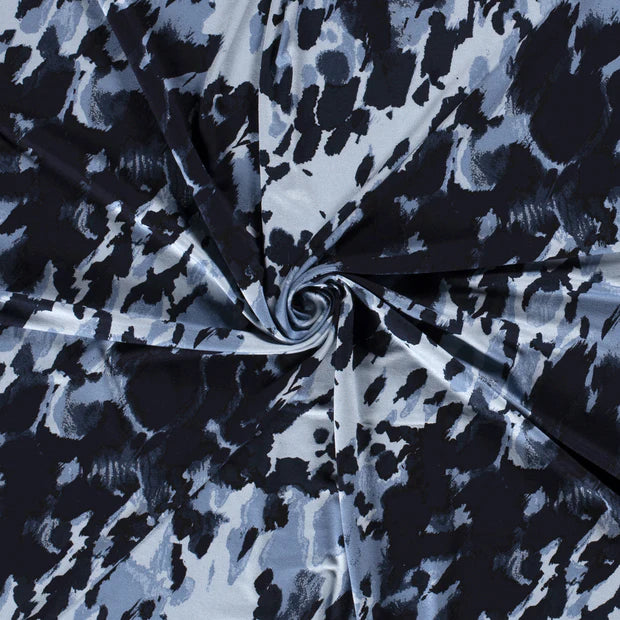 Viskose Jersey - abstract blå