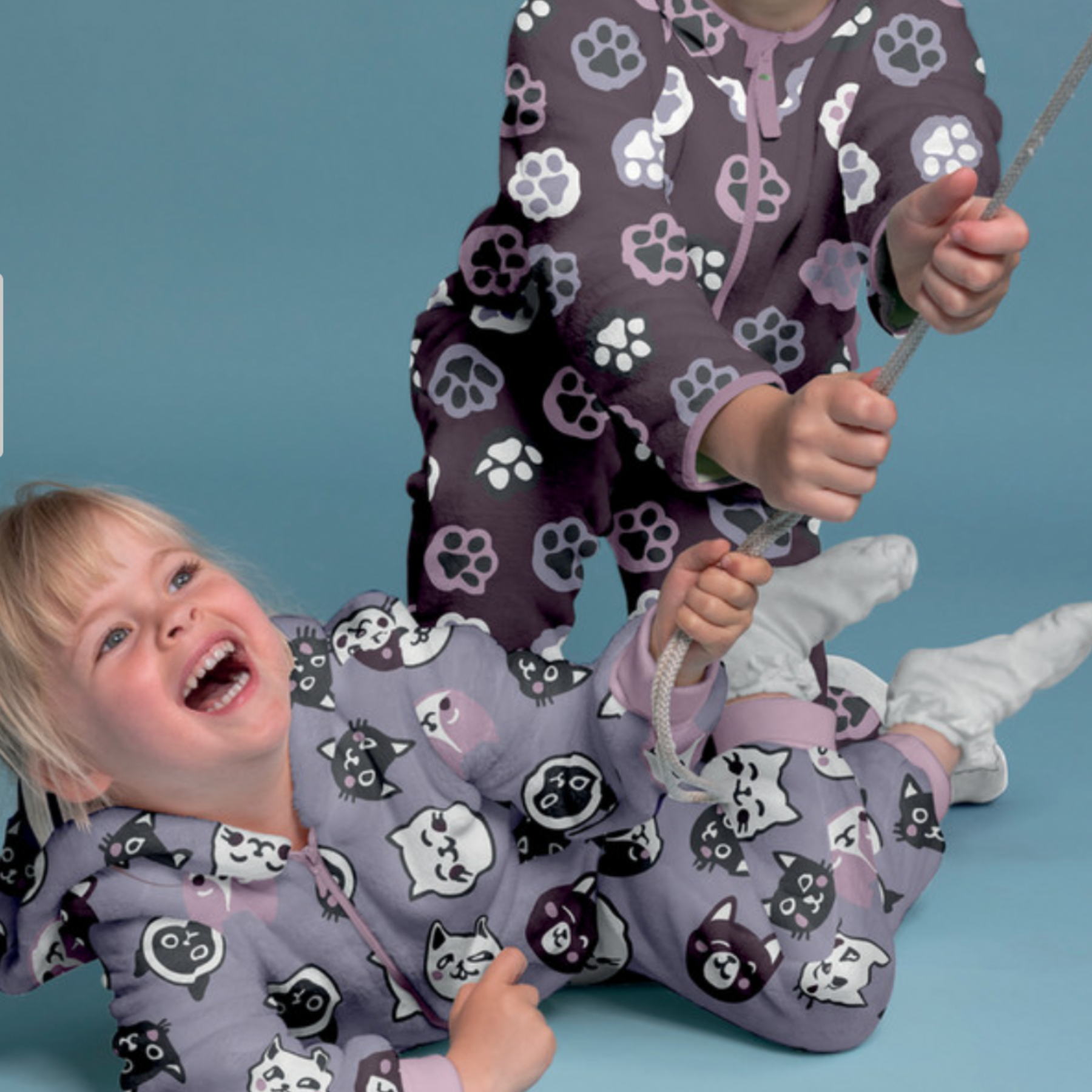 Cuddle fleece med katt rosa