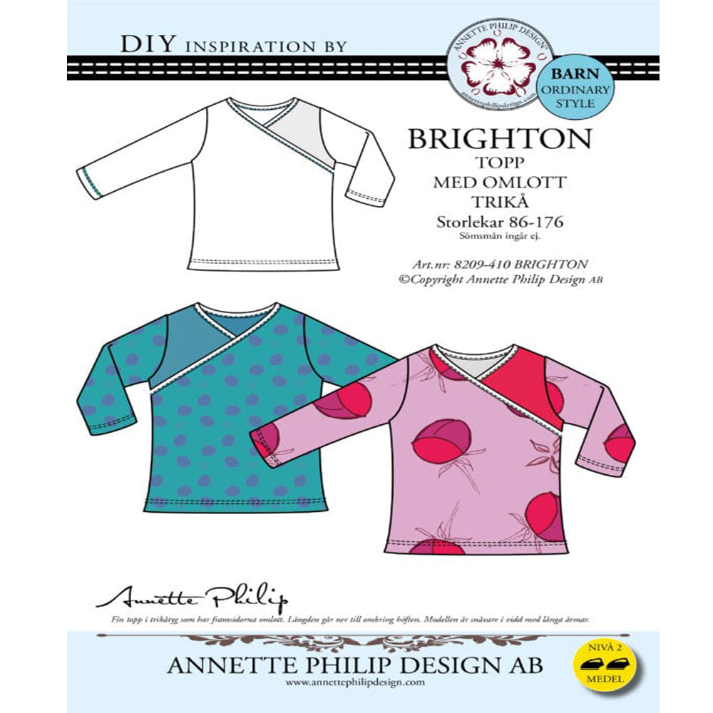 BRIGHTON stl.86-176 top Mønster