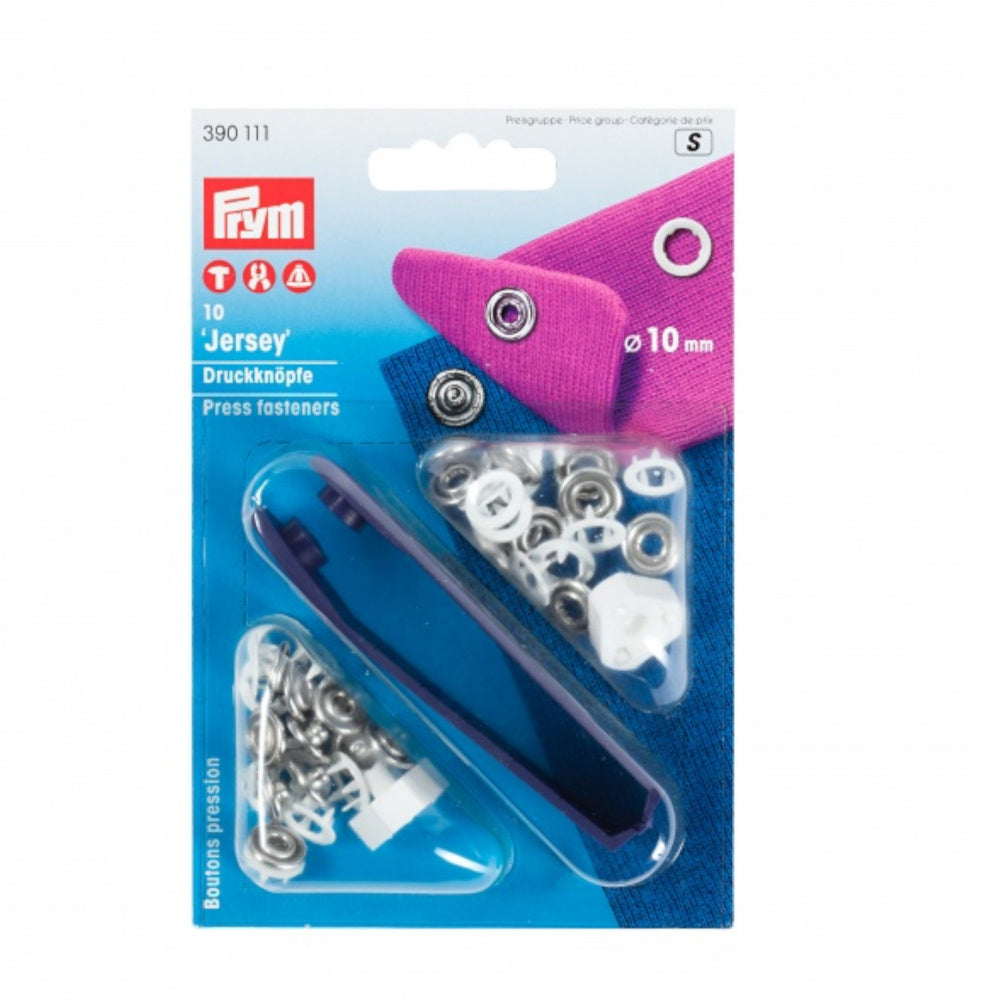 Prym Trykknapper ring hvit  Jersey 10mm