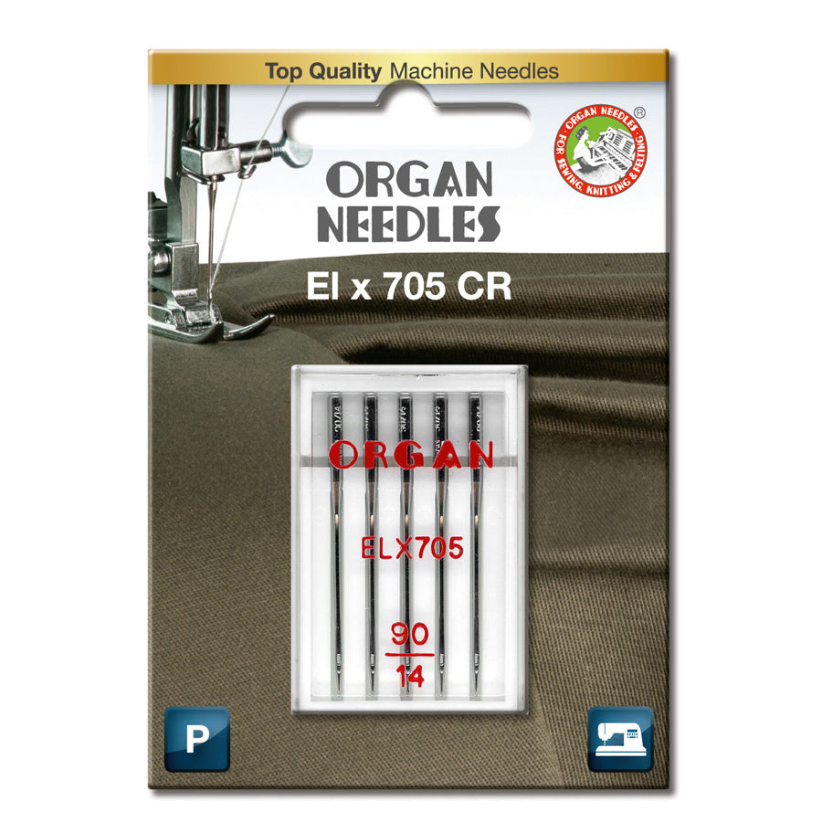 ELx705 CR 90 Coversøm, 5 stk. Organ symaskinnåler