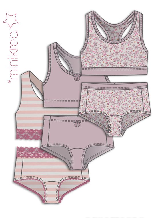 MiniKrea 33406 - BH og Hipster Truse, Barn