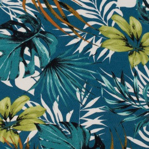 Viskose Jersey Blomster emerald