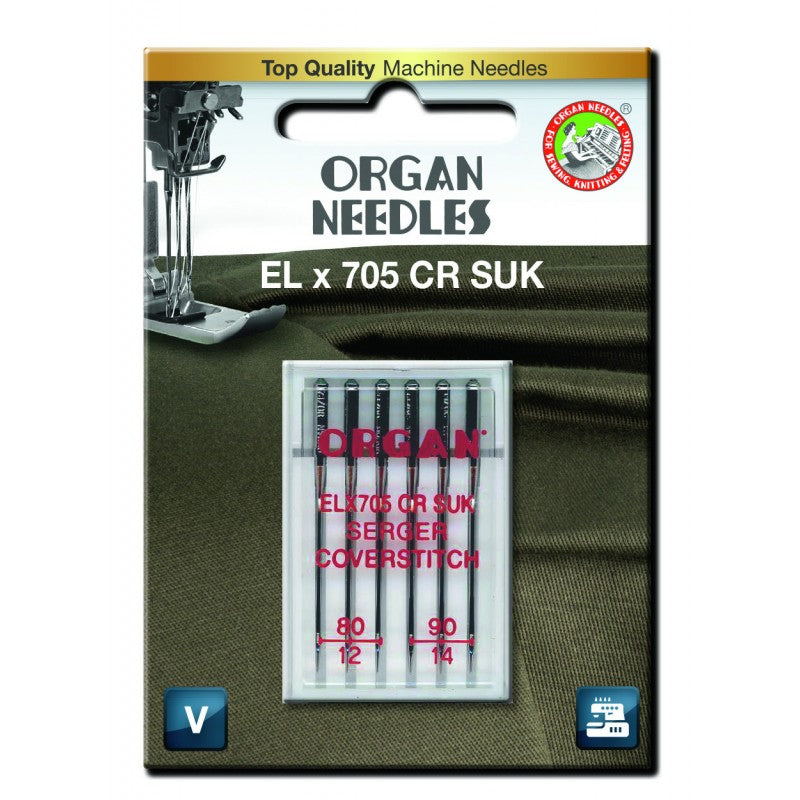 ELx705 CR SUK 80-90 Coversøm, 6 stk. Organ symaskinnåler