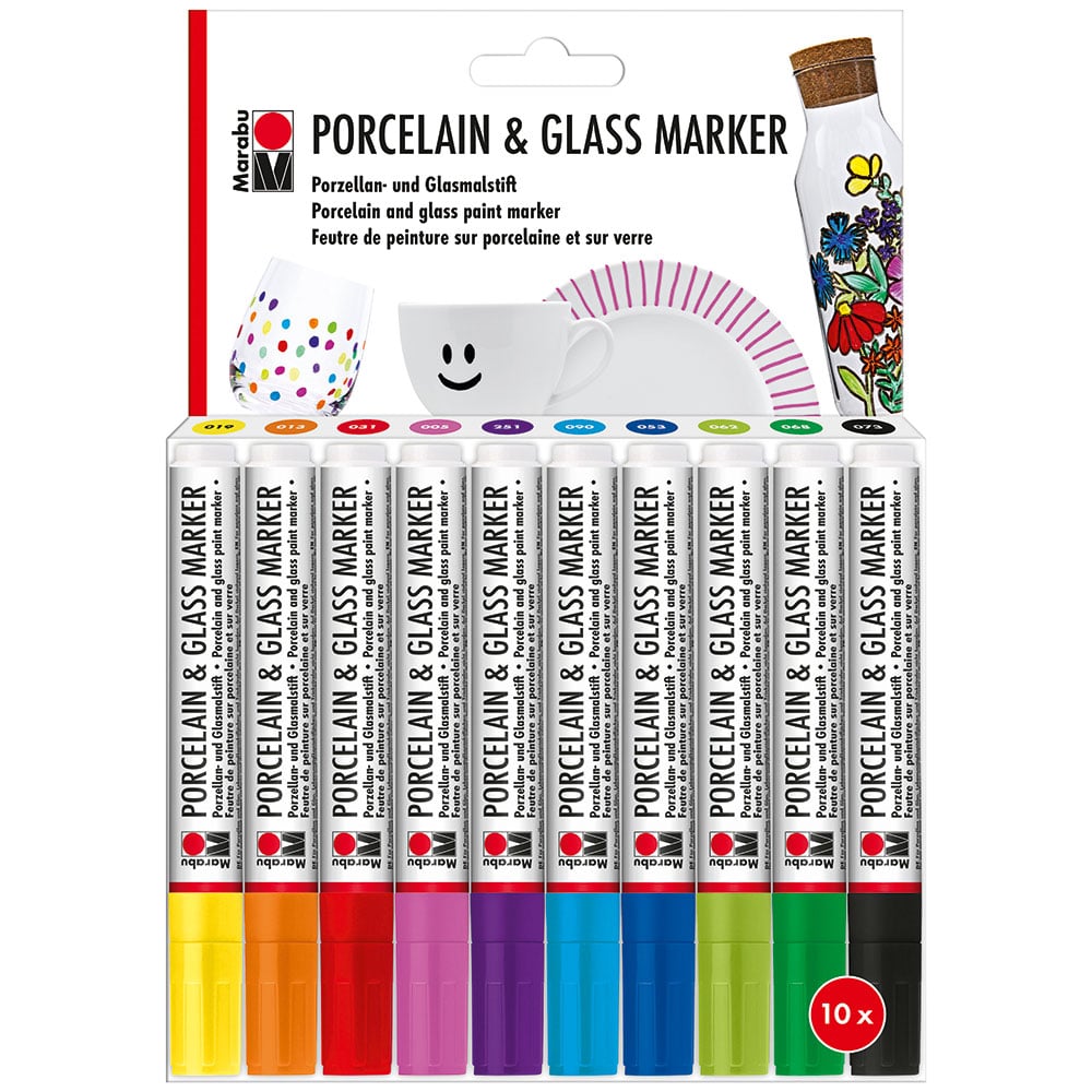 Marabu Porcelain & Glass 3mm Tusj, 10stk