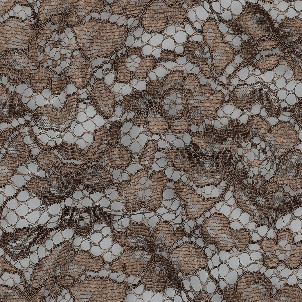Lace blonde 2 side - Blomster - Brun