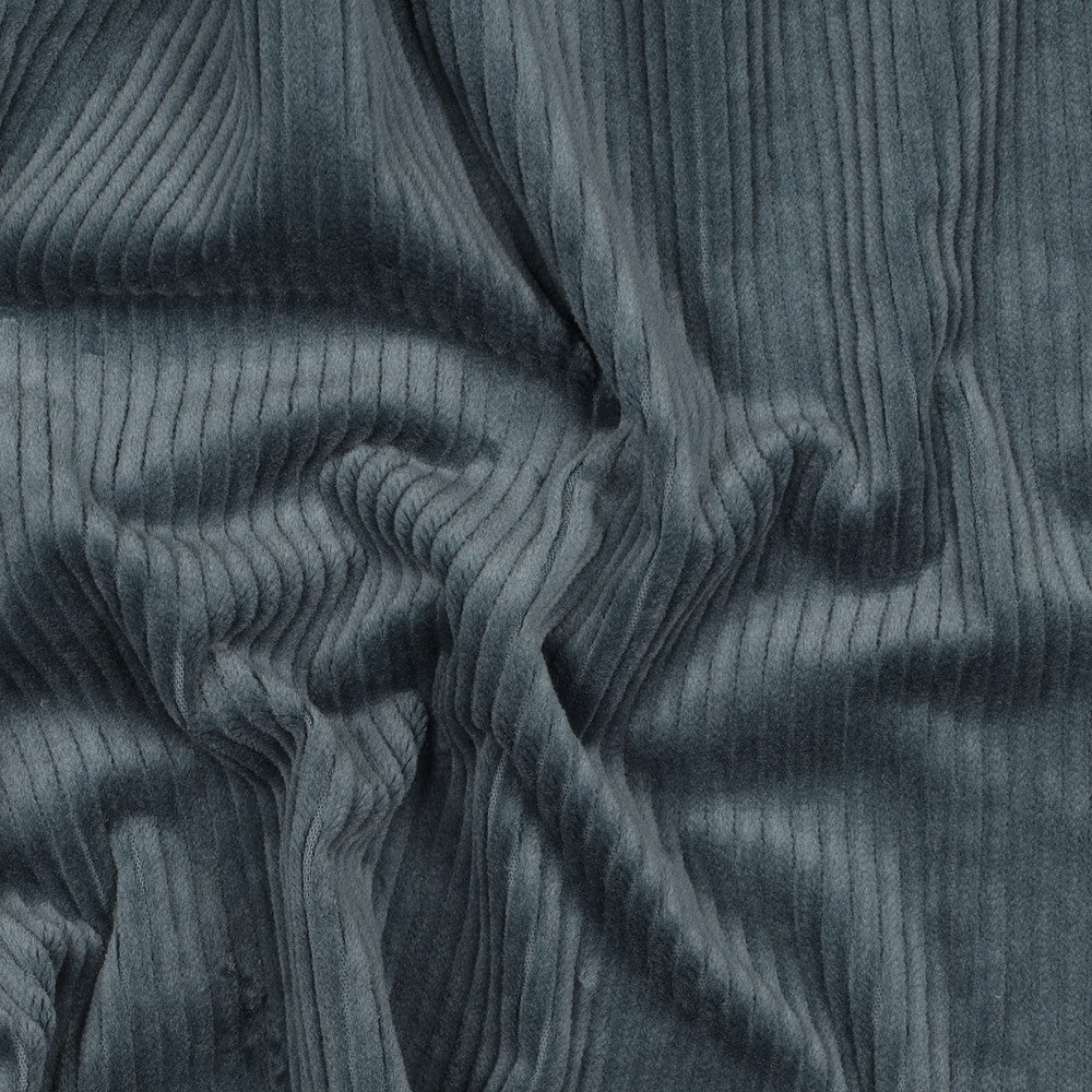 Kordfløyel - Vasket 6W Stretch, Grå blå