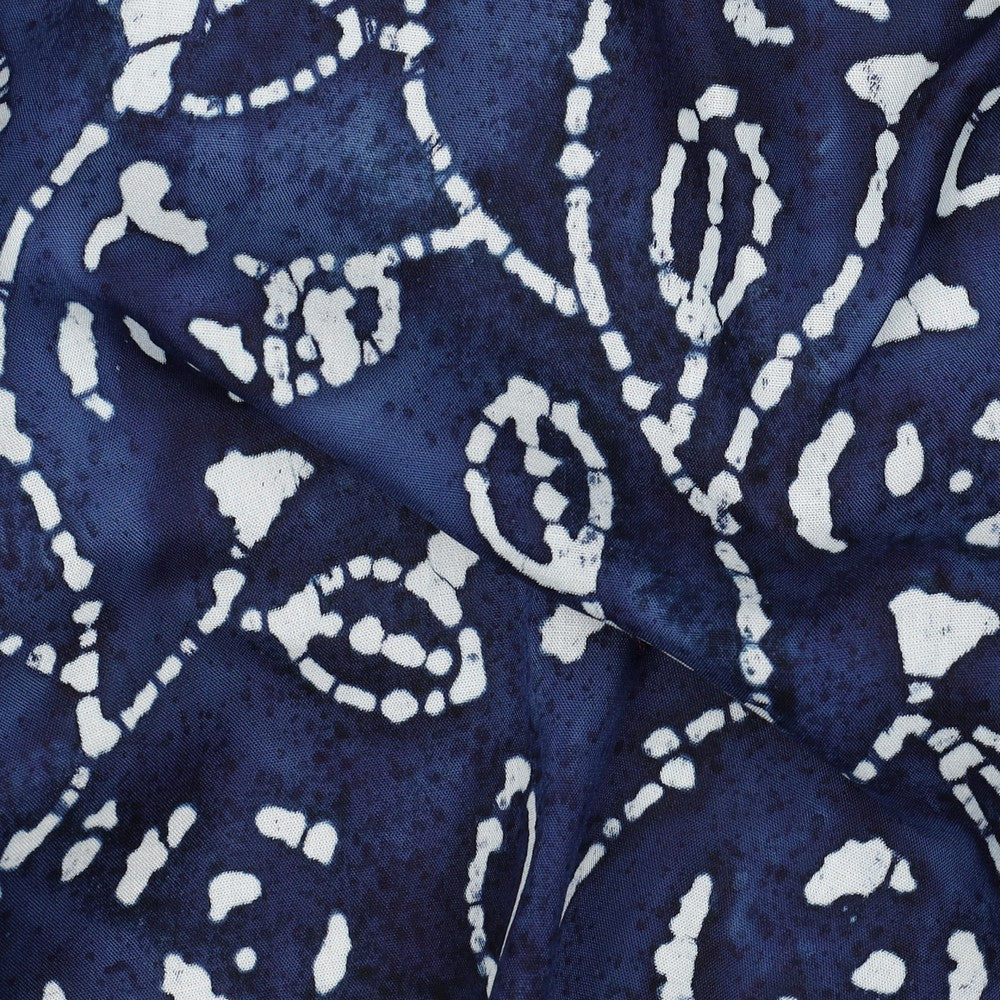 Beklednings Viskose-  Batikk, Indigo Blå