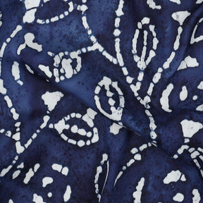 Beklednings Viskose-  Batikk, Indigo Blå