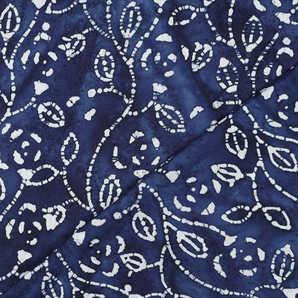 Beklednings Viskose-  Batikk, Indigo Blå