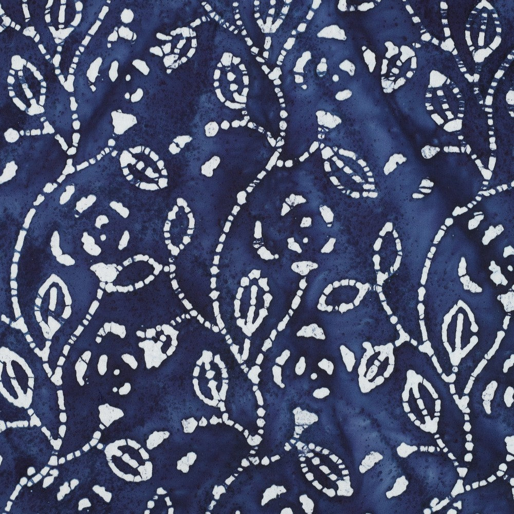 Beklednings Viskose-  Batikk, Indigo Blå