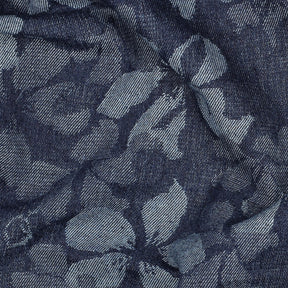 Reste Denim Jacquard blomster indigo blå 45cm