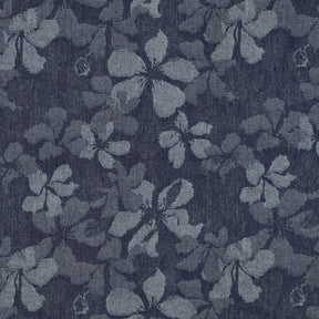 Reste Denim Jacquard blomster indigo blå 45cm