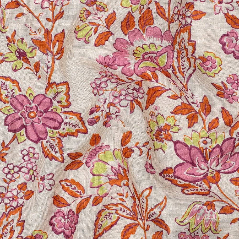 Linen Viskose Yarn Dyed - Blomster