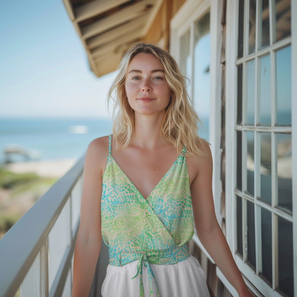 Vevd Viskose - Batikk, Rosa Bær