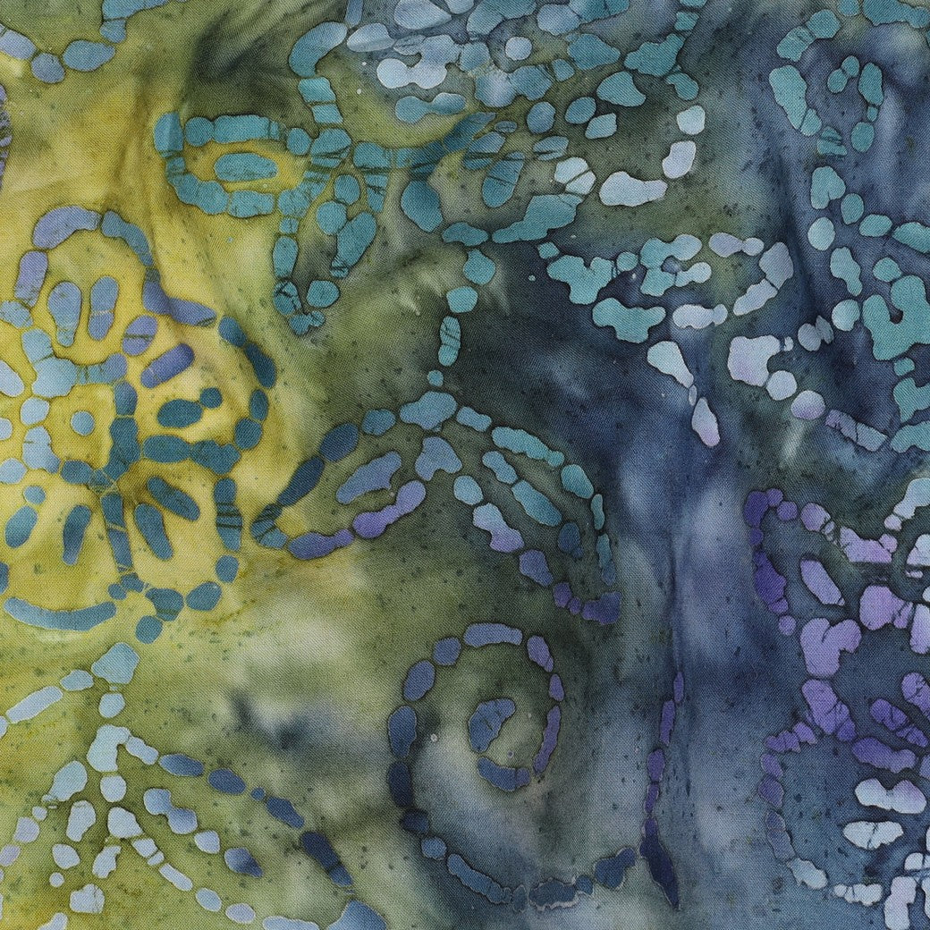 Vevd Viskose - Batikk, Limegrønn