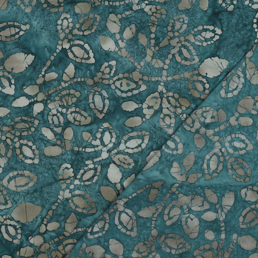 Vevd Viskose - Batikk Mørk petrol