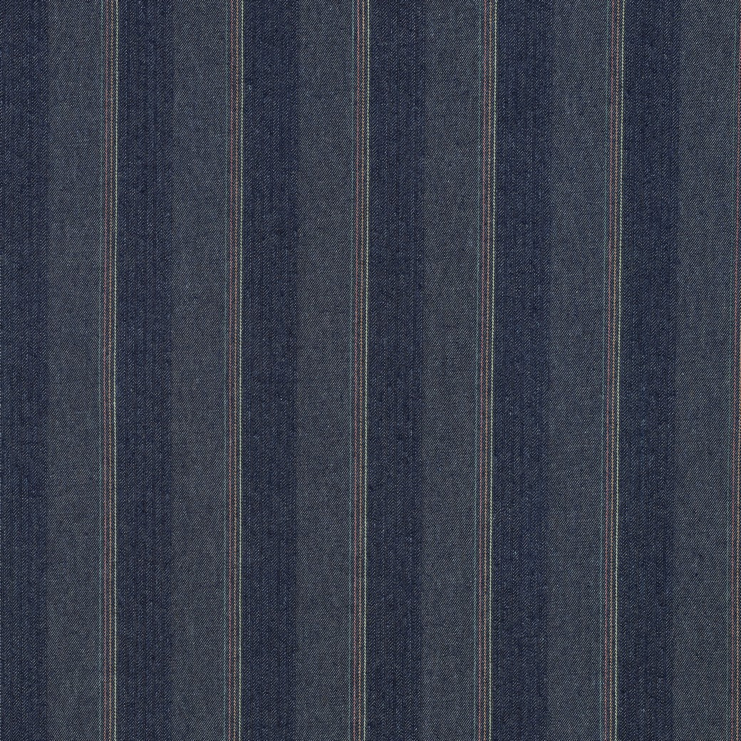 Tynn Denim/Jeans Viskose Stripet, Mørk Blå