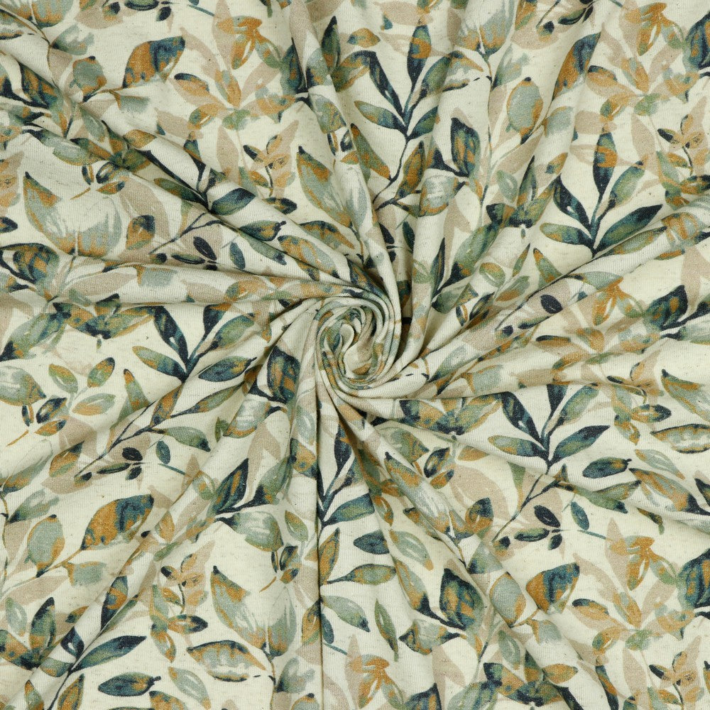 Linen Jersey - Blad, Krem