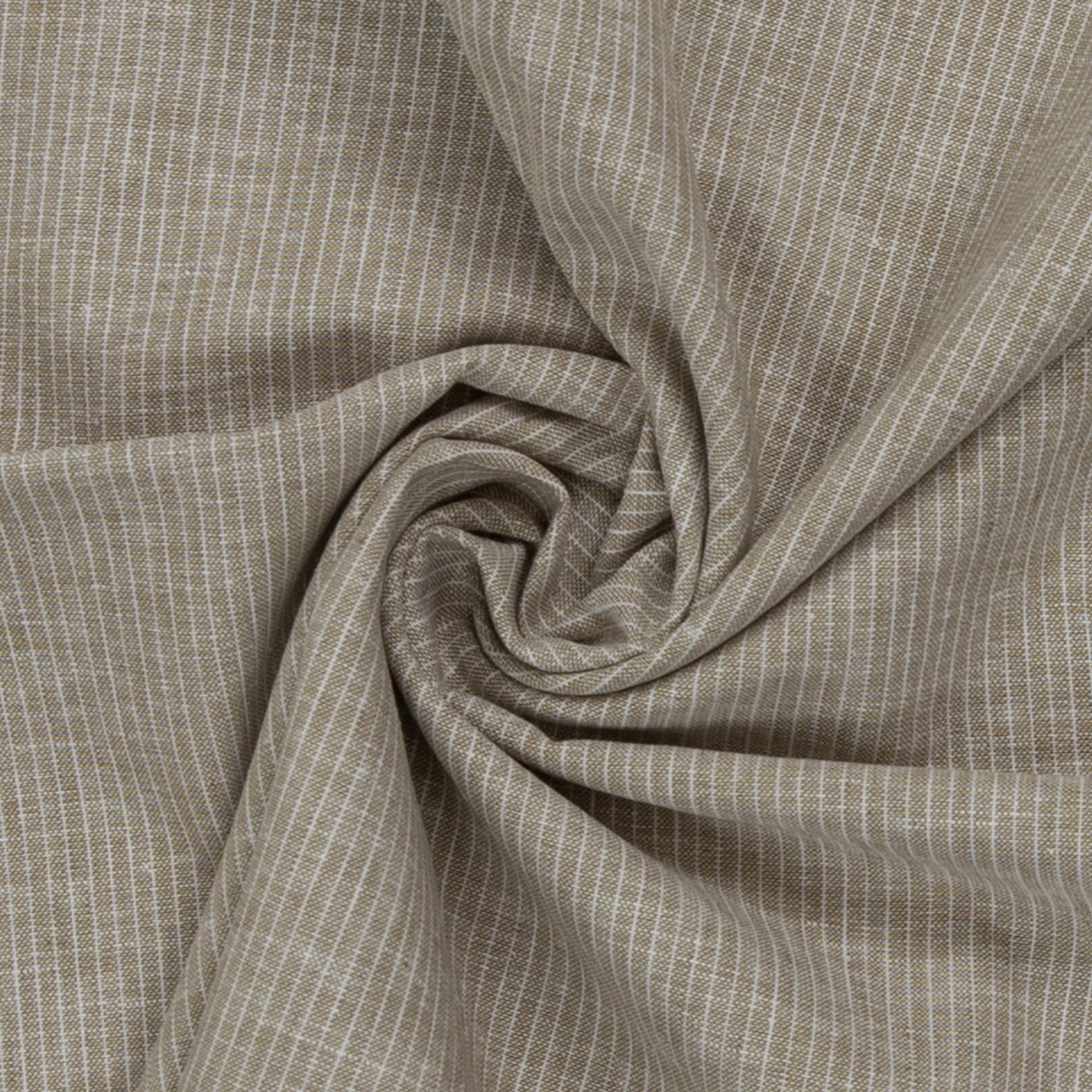 Linen Bomull - Paul Stripet, Lys Beige