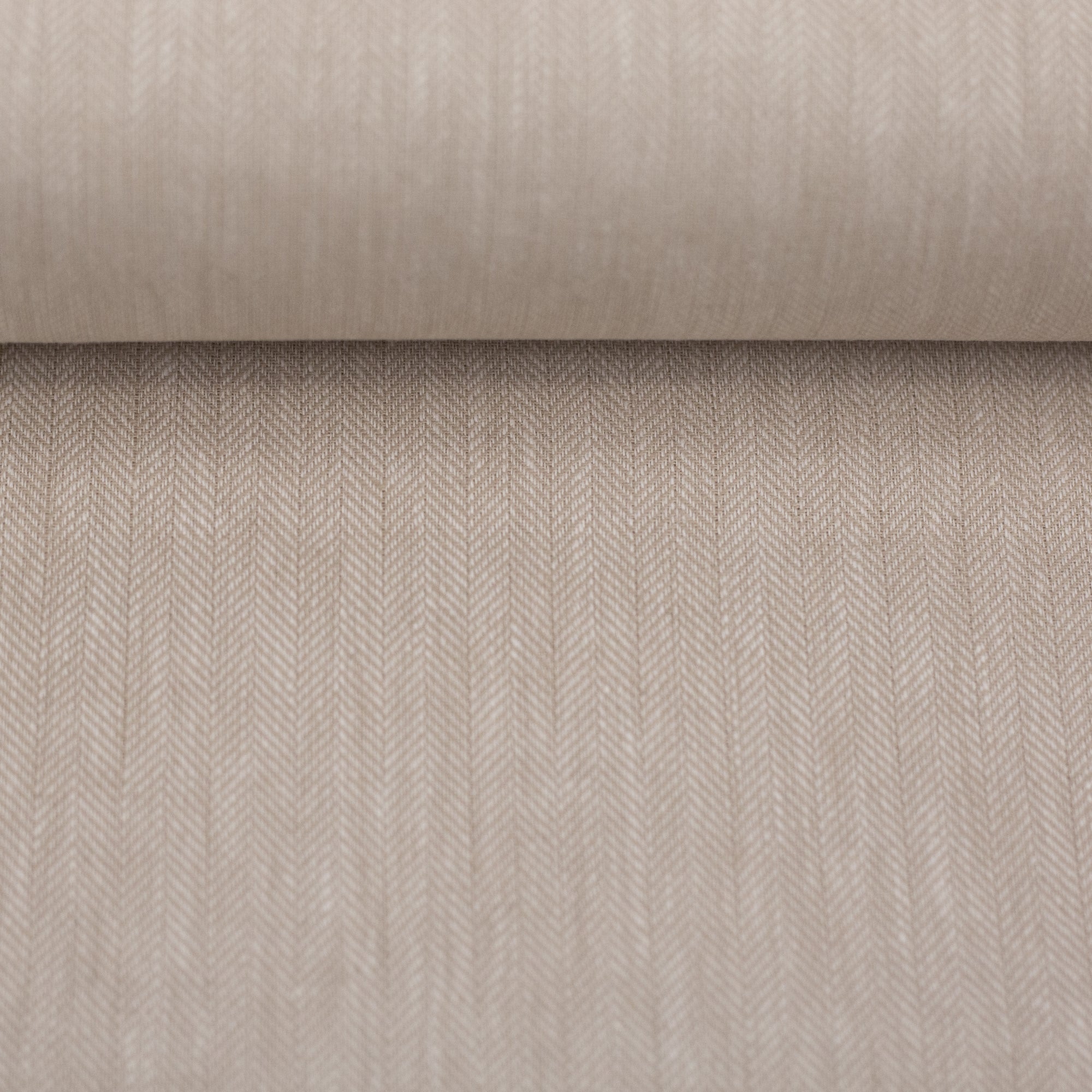 Linen Bomull - Paul Fiskebeinsmønster , Lys Beige