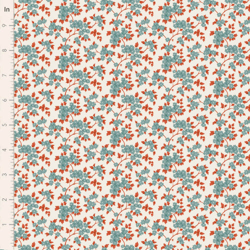Bomull - Tilda - Ruth blomster - Teal