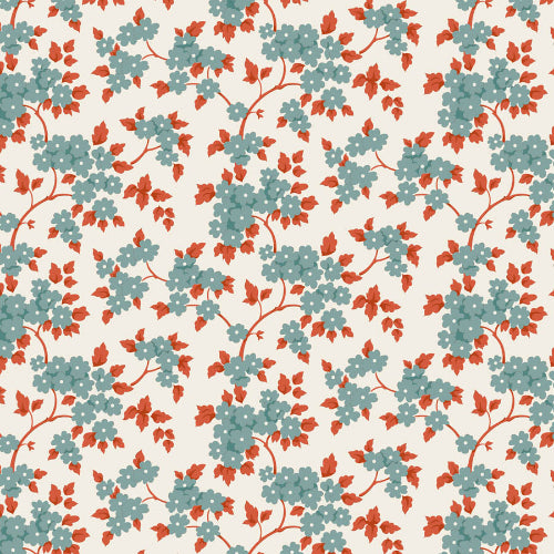 Bomull - Tilda - Ruth blomster - Teal