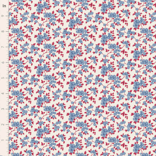 Bomull - Tilda - Ruth blomster - Blue