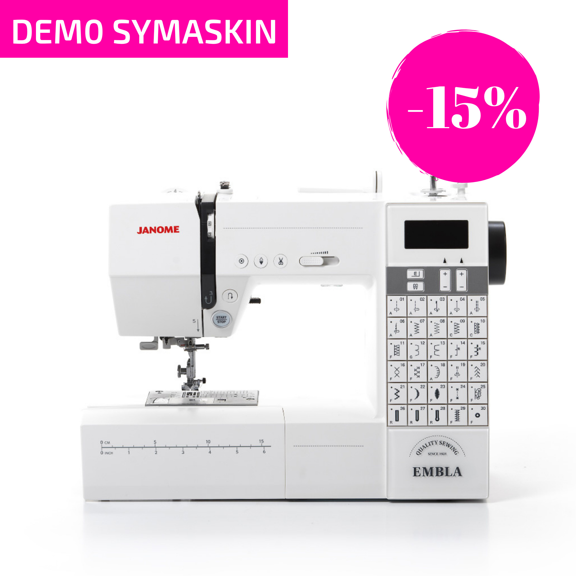 TILBUD Utstillingsmodell  - Janome Embla DC6030 Inkludert Bonus Pakke verdi 1500