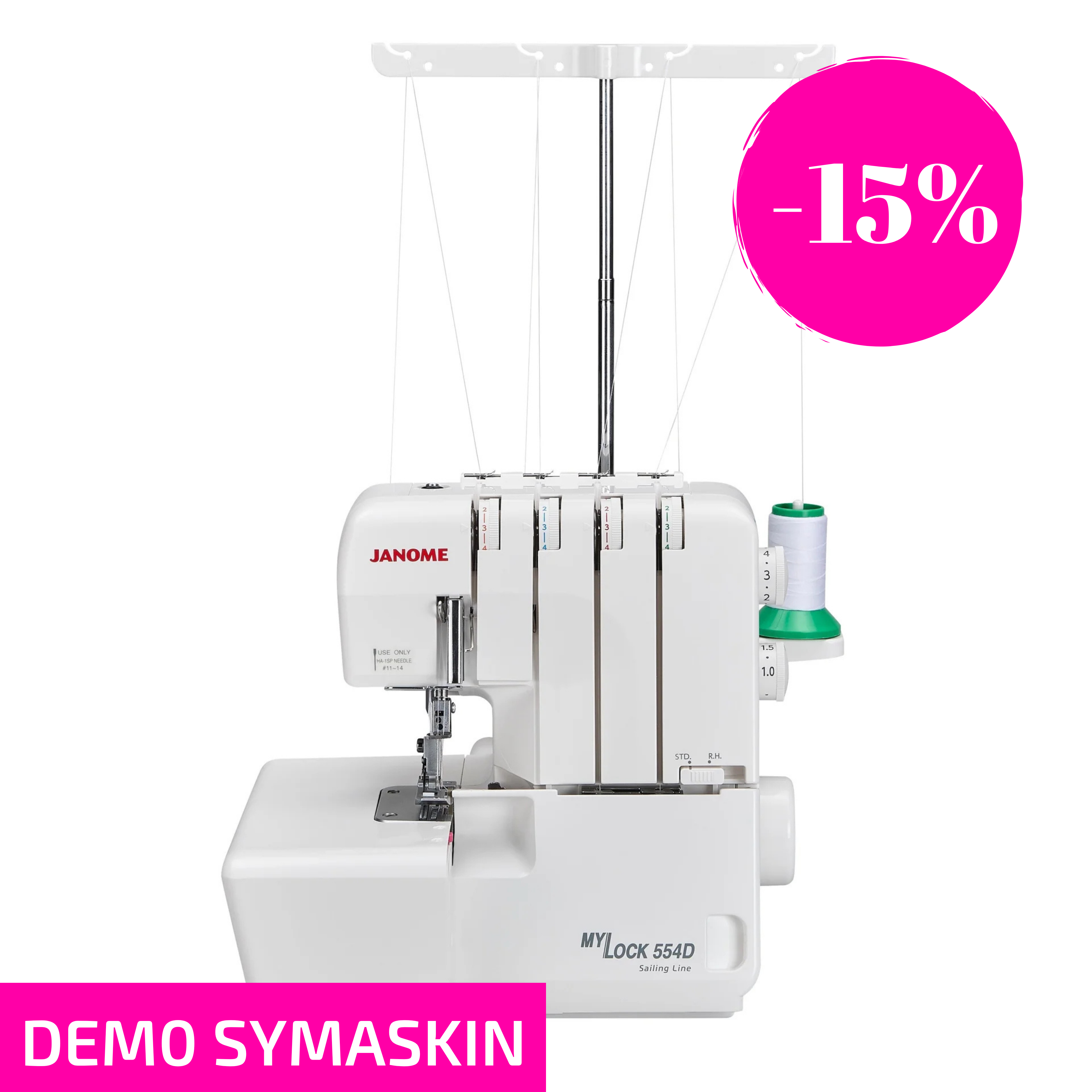 TILBUD Utstillingsmodell - Janome MyLock 554D Overlock inkl. Bonuspakke