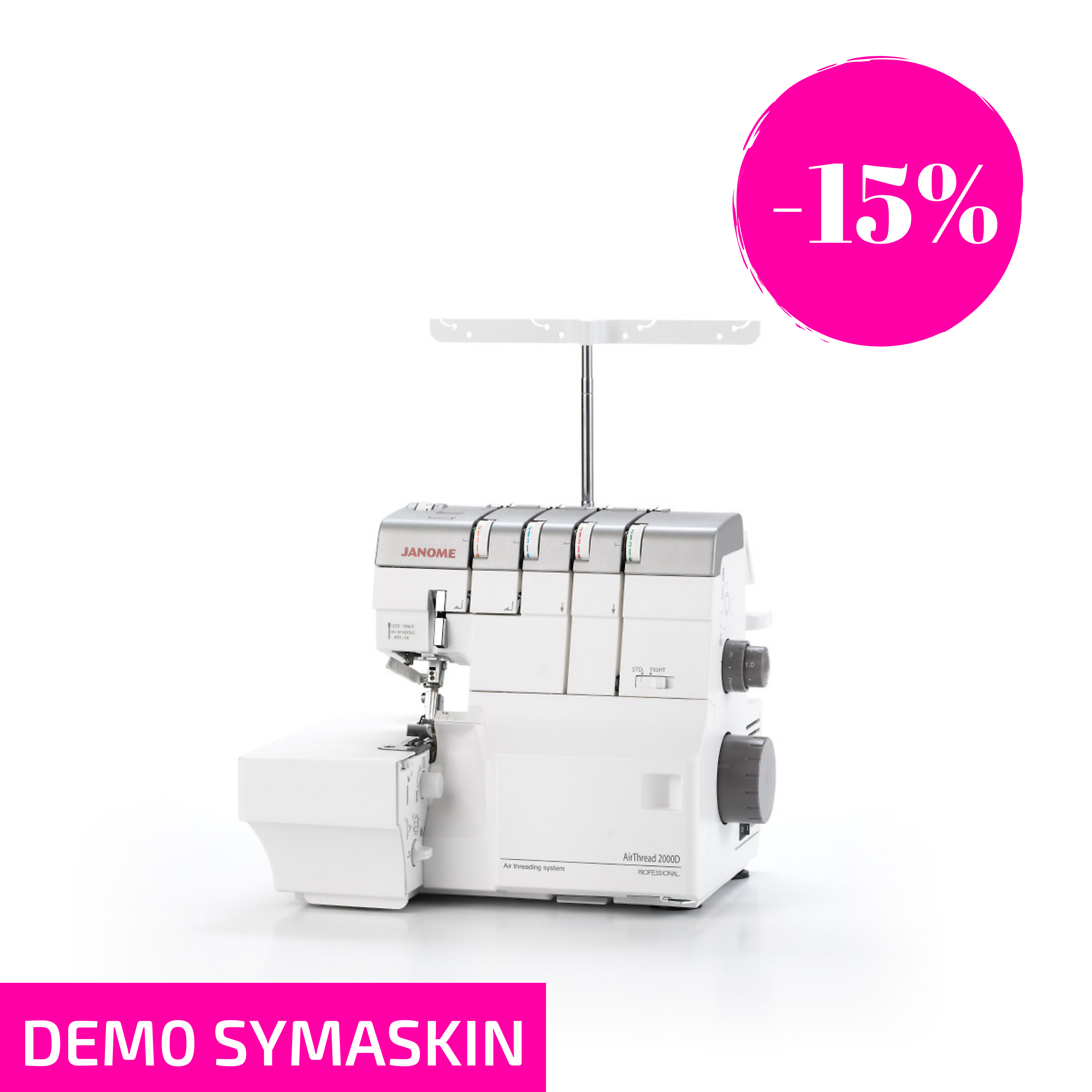 TILBUD Utstillingsmodell - Janome AirThread 2000D – Profesjonell Overlockmaskin