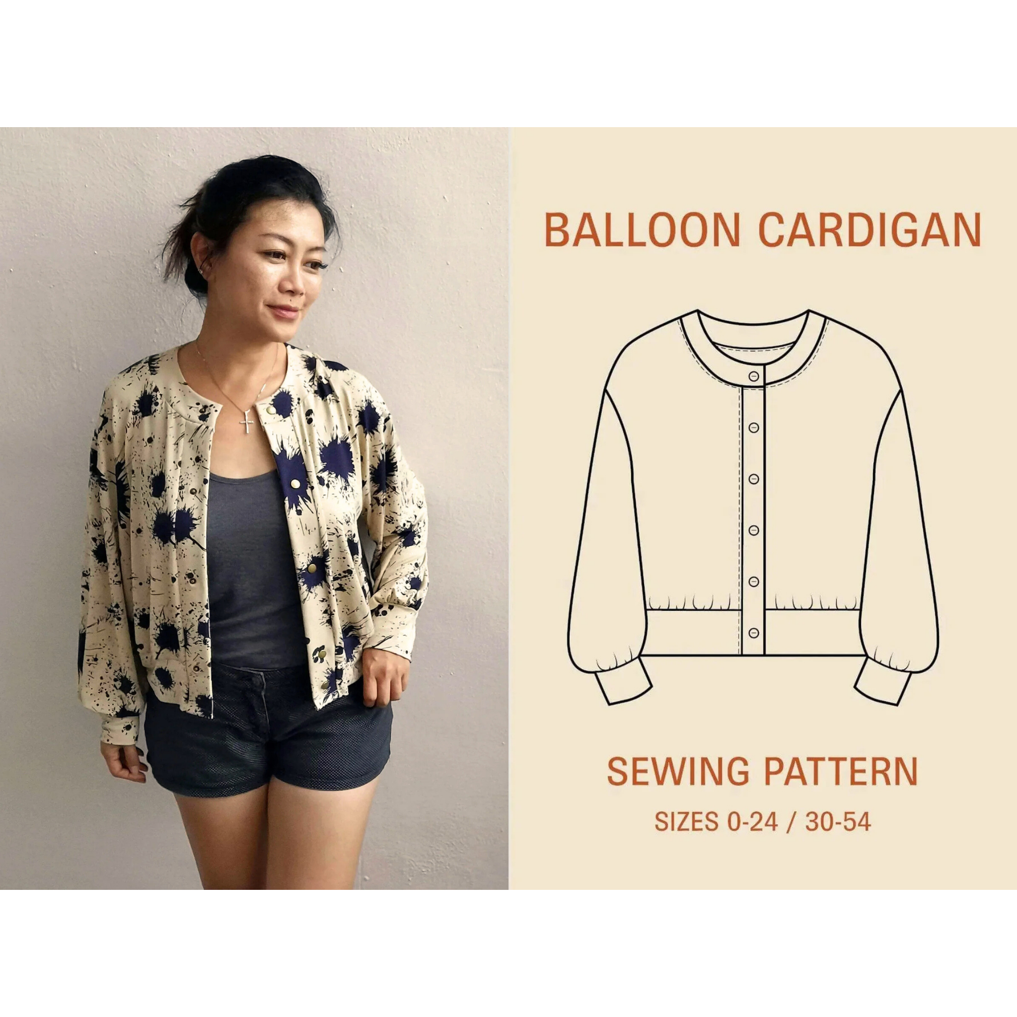 Wardrobe by Me - Balloon Cardigan, Dame Papir Mønster
