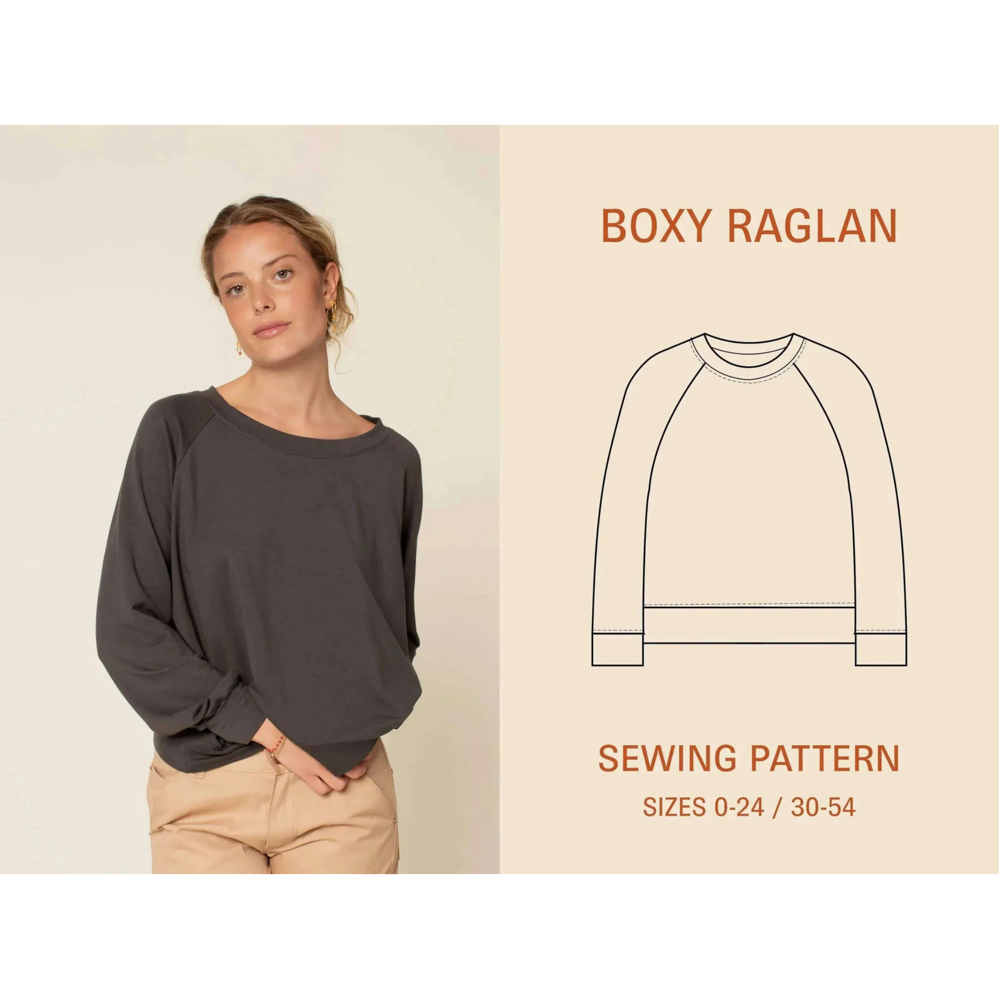 Wardrobe by Me - Boxy Raglan, Dame papirmønster