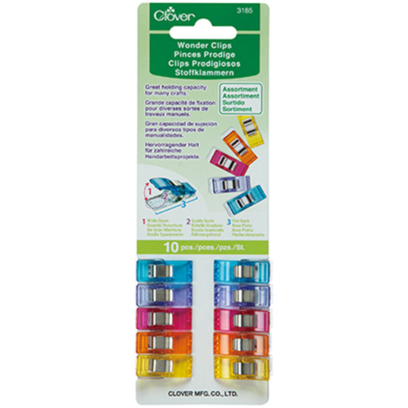 Clover Wonder Clips Assorterte Farger, 10 stk.