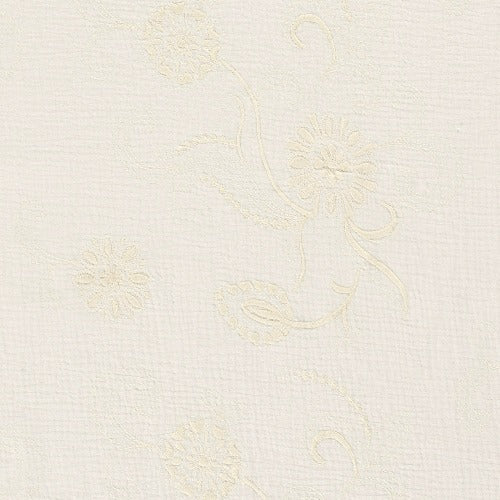 reste Musselin med Broderte Blomster - Offwhite - 20cm