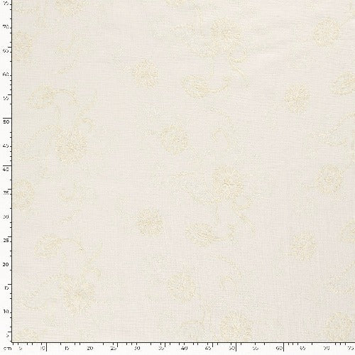 reste Musselin med Broderte Blomster - Offwhite - 20cm